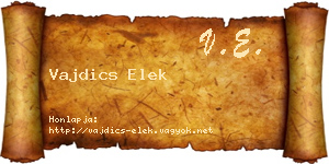 Vajdics Elek névjegykártya