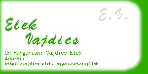 elek vajdics business card